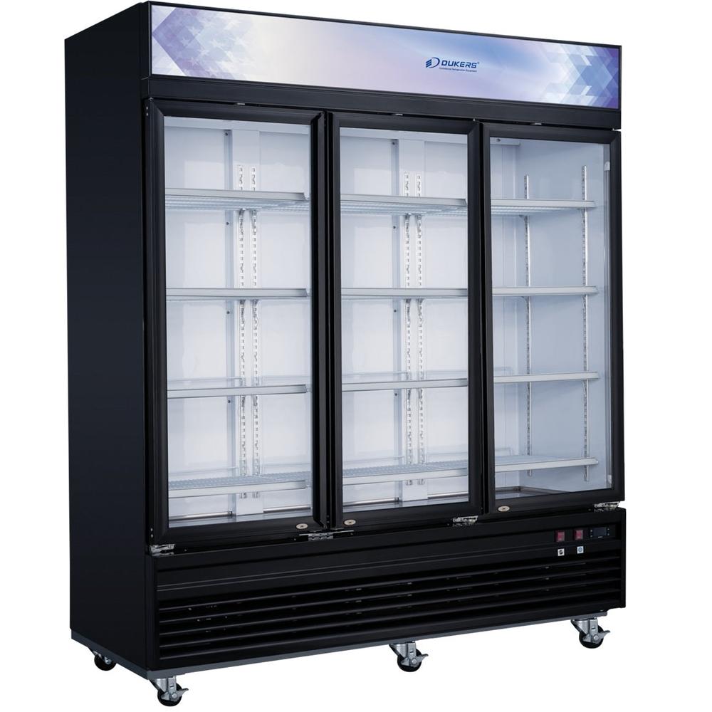 Dukers DSM-69F Commercial Glass Swing 3-Door Merchandiser Freezer image 1