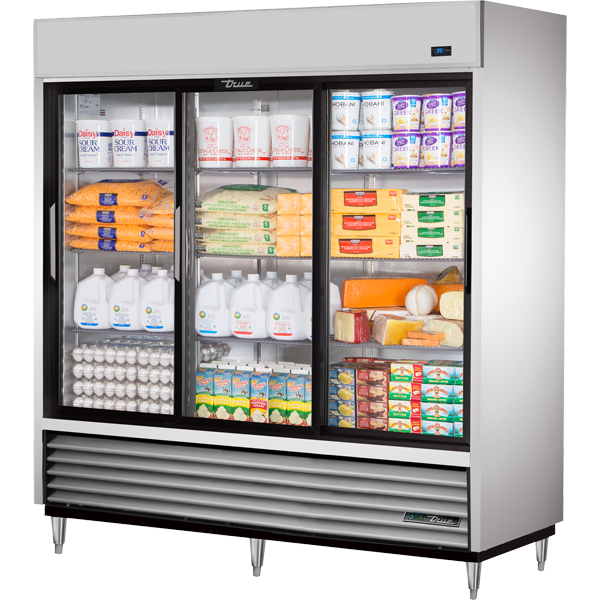 True TSD-69G-HC-LD Reach-In Glass Slide Door Refrigerator with Hydrocarbon Refrigerant and LED Lighting