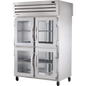 True STR2RPT-4HG-2S-HC Pass-Thru Glass Half Front/Solid Rear Swing Doors Refrigerator with Hydrocarbon Refrigerant