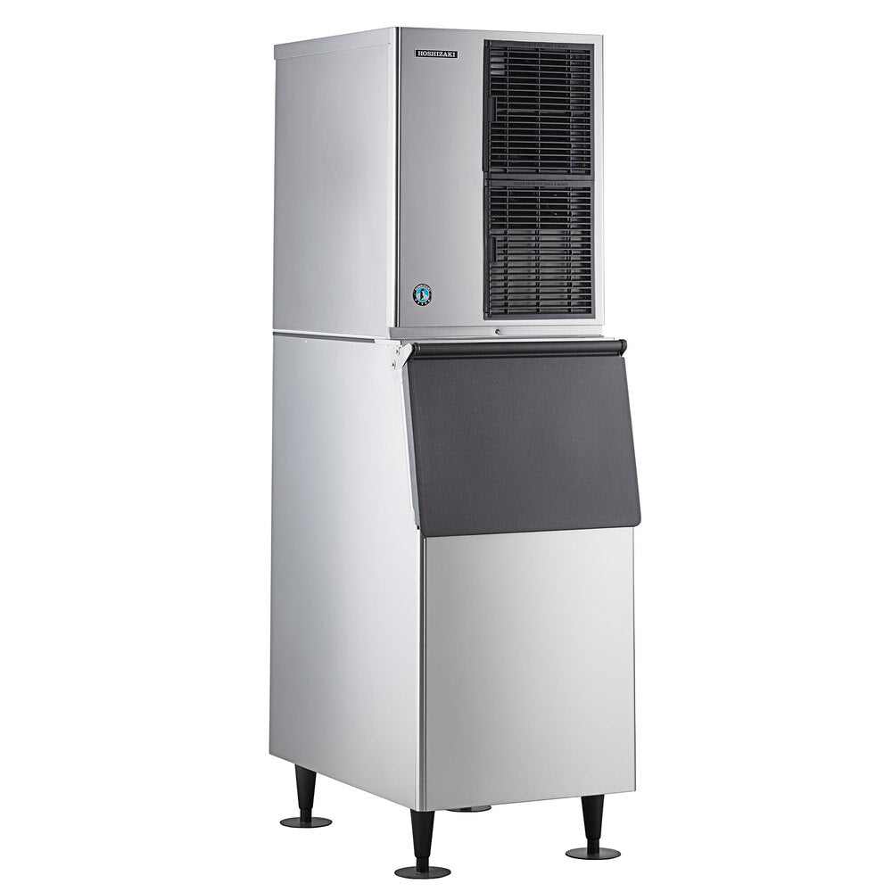 Hoshizaki KM-350MAJ Slim Line 22" Air-Cooled Crescent Cube Ice Machine with Stainless Steel Finish and 300 lb. Storage - 489 lb./Day