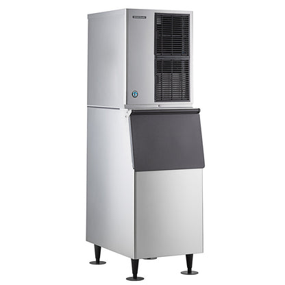 Hoshizaki KM-350MAJ Slim Line 22" Air-Cooled Crescent Cube Ice Machine with Stainless Steel Finish and 300 lb. Storage - 489 lb./Day