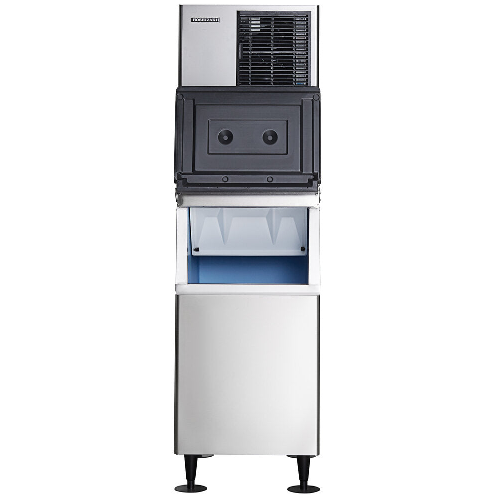 Hoshizaki KM-350MAJ Slim Line 22" Air-Cooled Crescent Cube Ice Machine with Stainless Steel Finish and 300 lb. Storage - 489 lb./Day