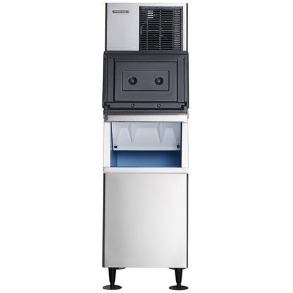 Hoshizaki KM-350MAJ Slim Line 22" Air-Cooled Crescent Cube Ice Machine with Stainless Steel Finish and 300 lb. Storage - 489 lb./Day