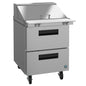 Hoshizaki SR27B-12MD2 27" 2 Drawer Mega Top Stainless Steel Refrigerated Sandwich Prep Table