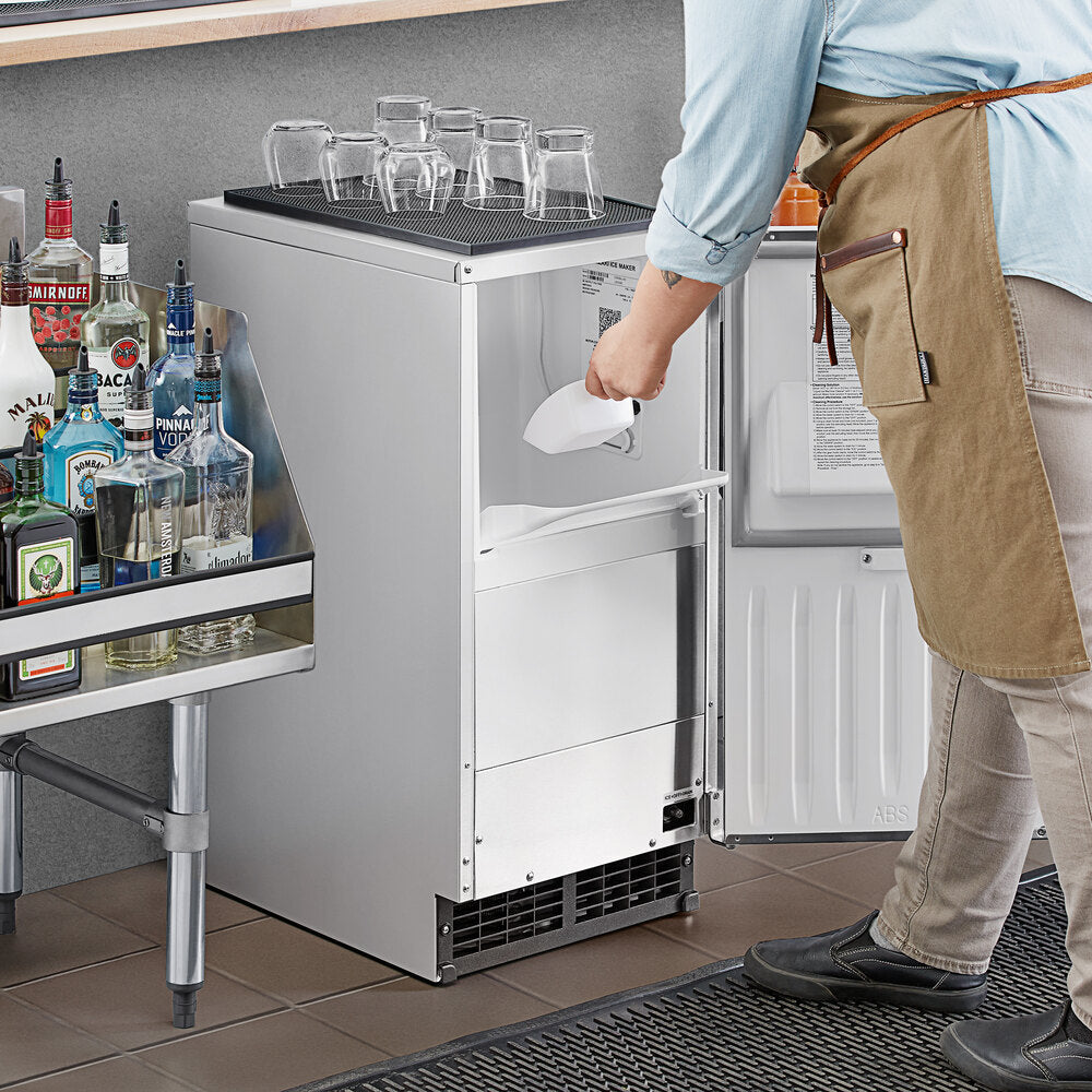 Hoshizaki C-80BAJ-AD 14 7/8" ADA Compliant Air-Cooled Undercounter Cubelet Ice Machine with 22 lb. Storage - 80 lb./Day