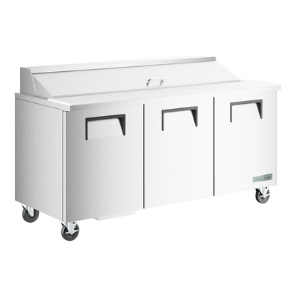 True TSSU-72-18-HC 72 3/8" 3 Door Refrigerated Sandwich Prep Table