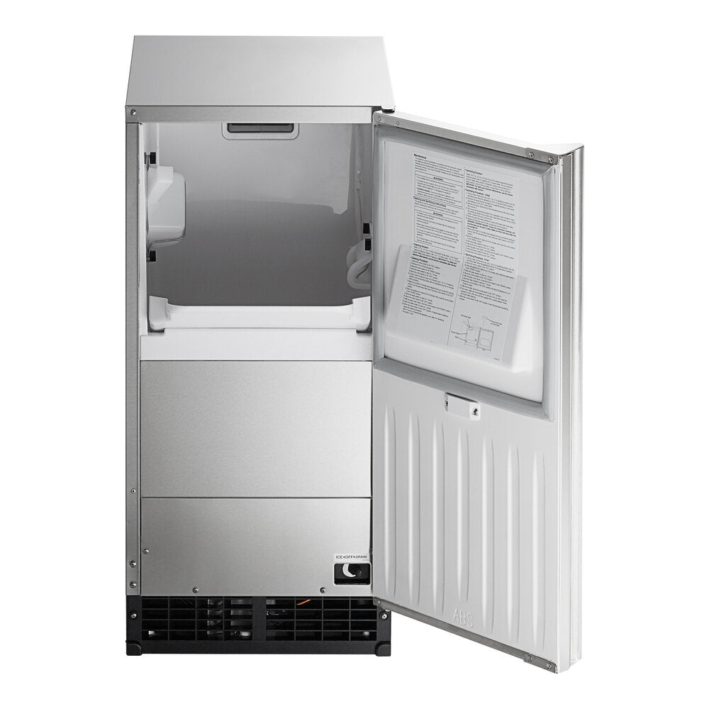 Hoshizaki AM-50BAK-DS 14 7/8" Custom Cabinet Air-Cooled Undercounter Top Hat Cube Ice Machine with 27 lb. Storage - 54 lb./Day