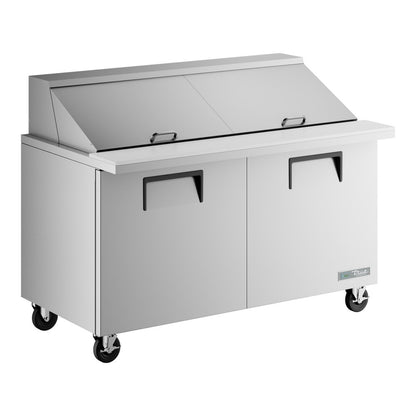 True TSSU-60-24M-B-ST-HC 60 3/8" 2 Door Mega Top Refrigerated Sandwich Prep Table