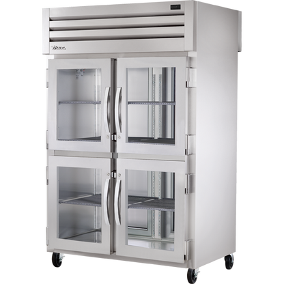 True STG2RPT-4HG-2S-HC Pass-Thru Glass Half Front/Solid Rear Swing Doors Refrigerator with Hydrocarbon Refrigerant