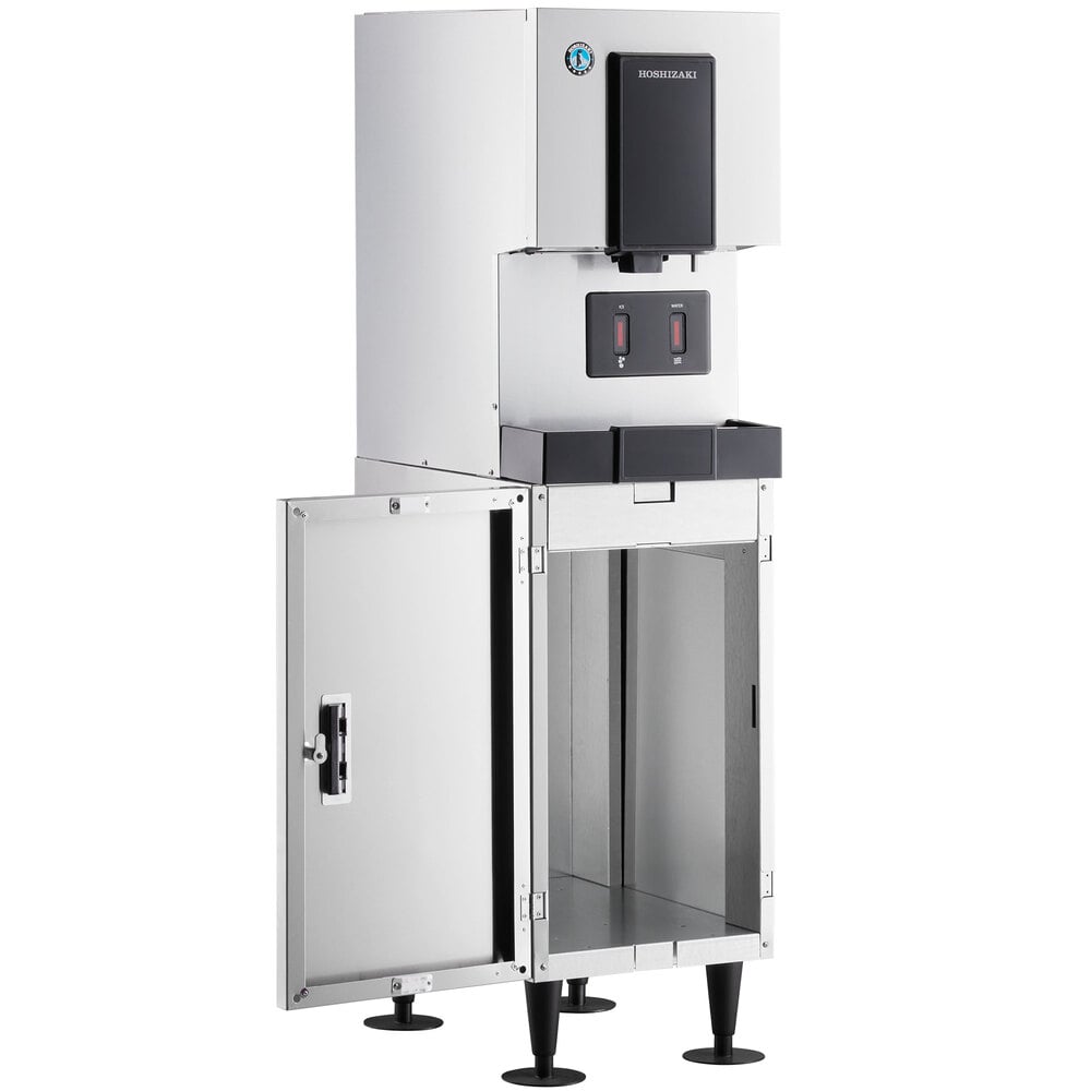 Hoshizaki DCM-271BAK-OS Opti-Serve 16 5/8" ADA-Compliant Air-Cooled Hands-Free Cubelet Ice Maker and Water Dispenser with Floor Stand and 10 lb. Storage - 286 lb./Day