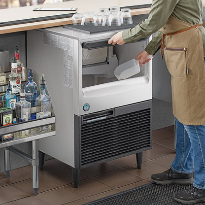 Hoshizaki KM-161BAK 23 3/4" ADA-Compliant Air-Cooled Undercounter Crescent Cube Ice Machine with 78 lb. Storage - 156 lb./Day