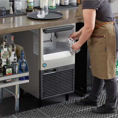 Hoshizaki KM-81BAK 17 3/4" ADA-Compliant Air-Cooled Undercounter Crescent Cube Ice Machine with 38 lb. Storage - 98 lb./Day
