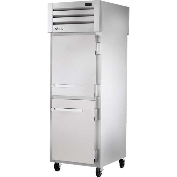 True STG1FPT-2HS-2HS Pass-Thru Solid Half Front/Solid Half Rear Swing Doors Freezer