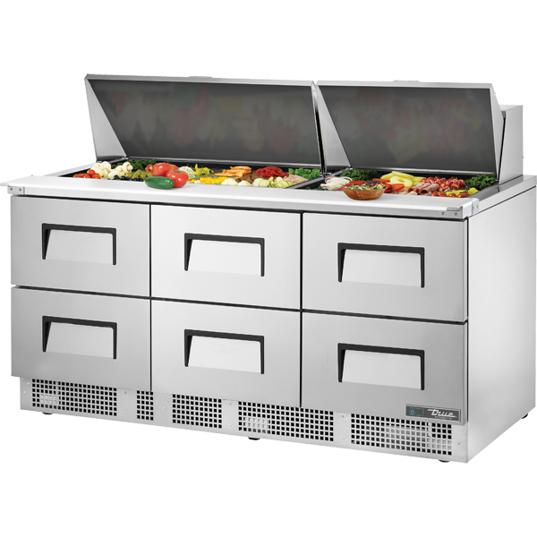 True TFP-72-30M-D-6-HC Drawered Food Prep Unit with Hydrocarbon Refrigerant