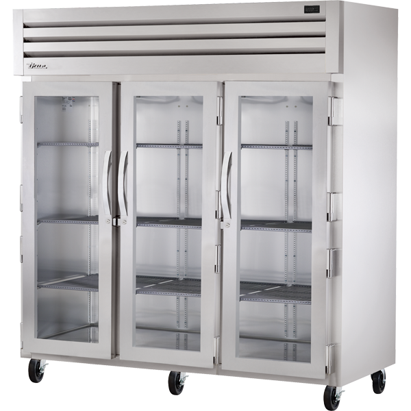 True STG3R-3G-HC Reach-In Glass Swing Door Refrigerator with Hydrocarbon Refrigerant