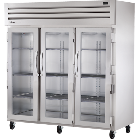 True STG3R-3G-HC Reach-In Glass Swing Door Refrigerator with Hydrocarbon Refrigerant