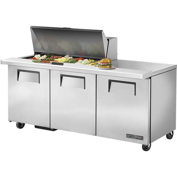 True TSSU-72-18M-B-HC Mega-Top Solid Door Sandwich/Salad Unit with Hydrocarbon Refrigerant - view 2
