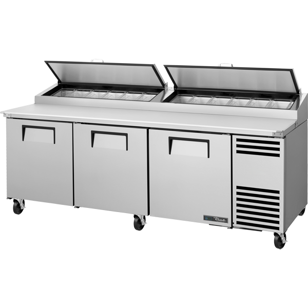 True TPP-AT2-93-HC Solid Door Pizza Prep Table with Angled Top Version 2 and Hydrocarbon Refrigerant - view 2