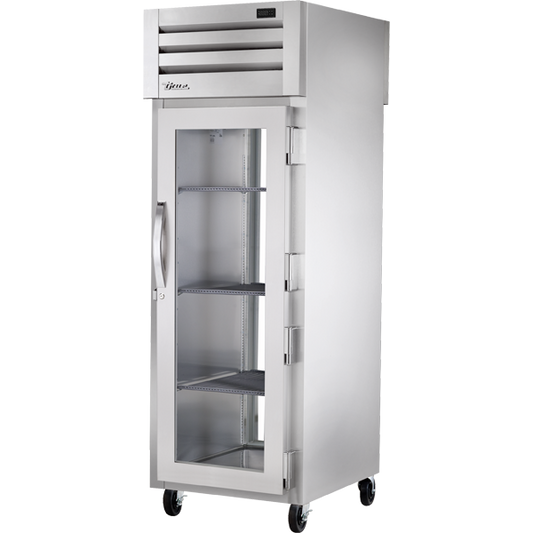 True STG1RPT-1G-1G-HC Pass-Thru Glass Front/Glass Rear Swing Doors Refrigerator with Hydrocarbon Refrigerant
