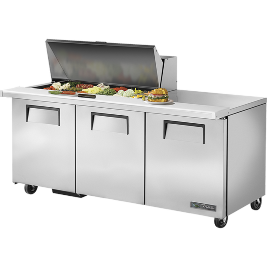 True TSSU-72-18M-B-HC Mega-Top Solid Door Sandwich/Salad Unit with Hydrocarbon Refrigerant