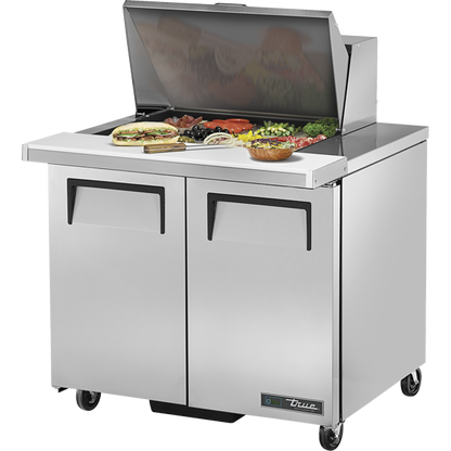 True TSSU-36-12M-B-HC Mega-Top Solid Door Sandwich/Salad Unit with Hydrocarbon Refrigerant