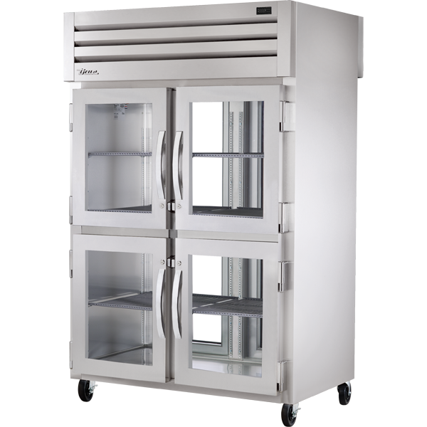 True STG2RPT-4HG-2G-HC Pass-Thru Glass Half Front/Glass Rear Swing Doors Refrigerator with Hydrocarbon Refrigerant