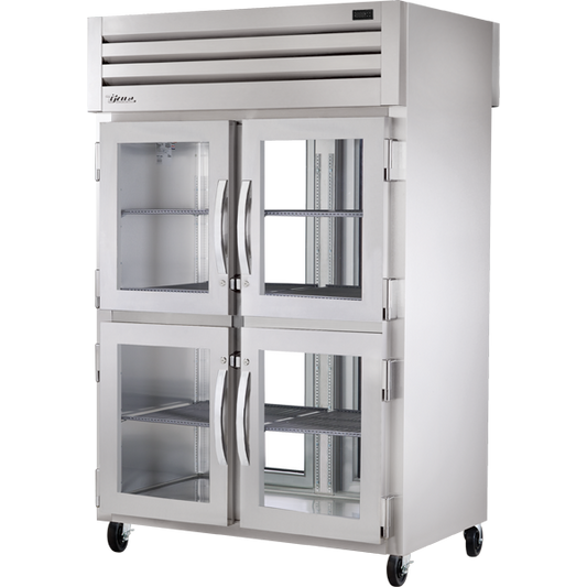 True STG2RPT-4HG-2G-HC Pass-Thru Glass Half Front/Glass Rear Swing Doors Refrigerator with Hydrocarbon Refrigerant
