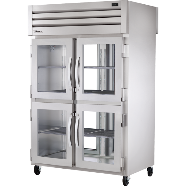 True STA2RPT-4HG-2G-HC Pass-Thru Glass Half Front/Glass Rear Swing Doors Refrigerator with Hydrocarbon Refrigerant