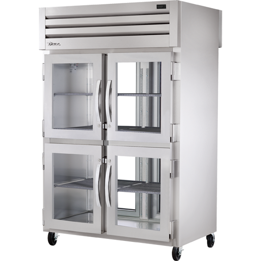 True STA2RPT-4HG-2G-HC Pass-Thru Glass Half Front/Glass Rear Swing Doors Refrigerator with Hydrocarbon Refrigerant