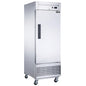 Dukers D28F single door commercial reach-in freezer in stainless steel - front view