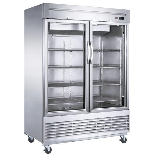 Dukers D55F-GS2 Bottom Mount Glass 2-Door Commercial Reach-in Freezer image 1
