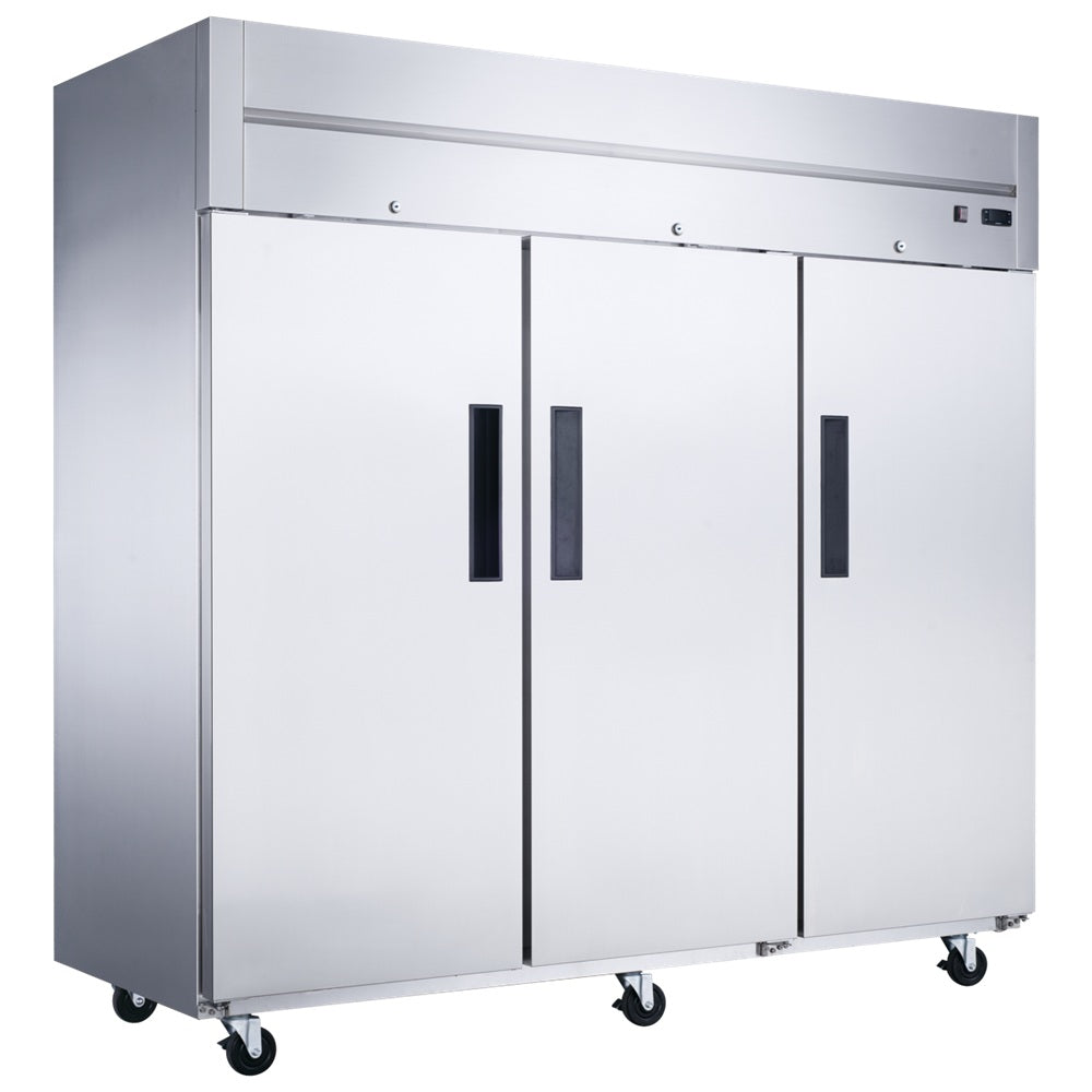 Dukers D83AF Commercial 3-Door Top Mount Freezer in Stainless Steel image 1