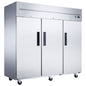 Dukers D83AF Commercial 3-Door Top Mount Freezer in Stainless Steel image 1