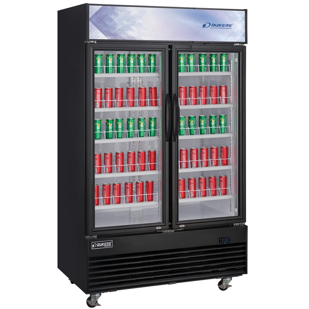 Dukers DSM-33R Commercial Glass Swing 2-Door Merchandiser Refrigerator image 1