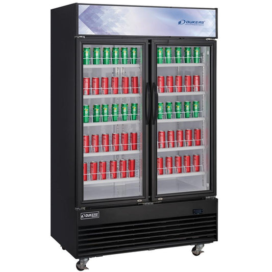 Dukers DSM-41R Commercial Glass Swing 2-Door Merchandiser Refrigerator image 1