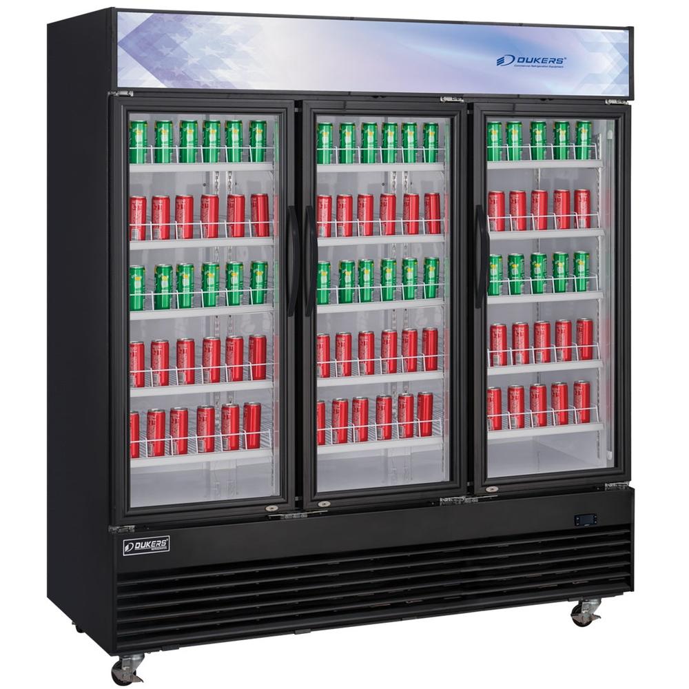 Dukers DSM-69R Commercial Glass Swing 3-Door Merchandiser Refrigerator image 1