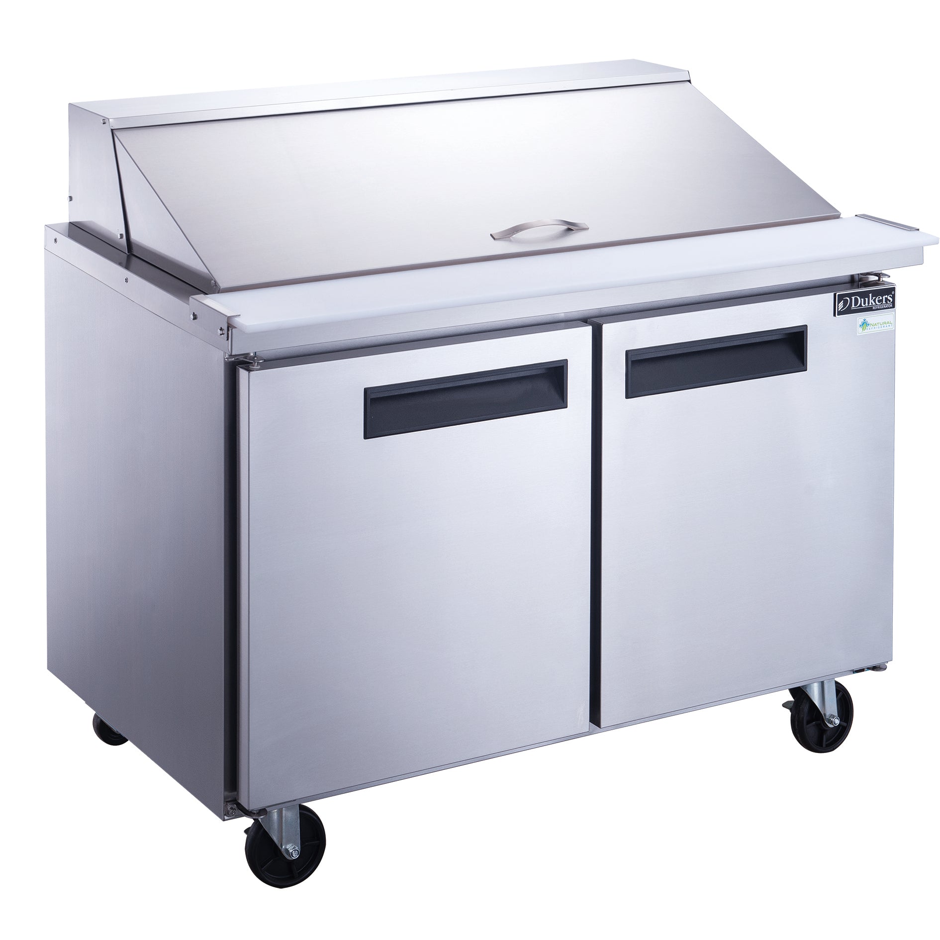 Dukers DSP36-15M-S2 2-Door Commercial Food Prep Table Refrigerator in Stainless Steel with Mega Top image 1