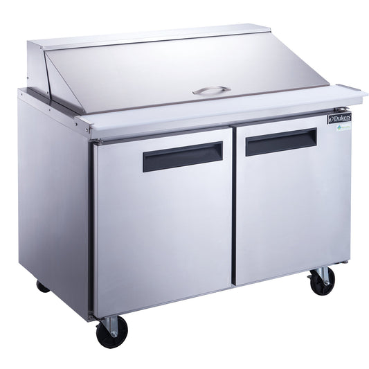Dukers DSP36-15M-S2 2-Door Commercial Food Prep Table Refrigerator in Stainless Steel with Mega Top image 1