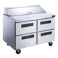 Dukers DSP60-24M-D4 4-Drawer Megatop Commercial Food Prep Table Refrigerator in Stainless Steel image 1