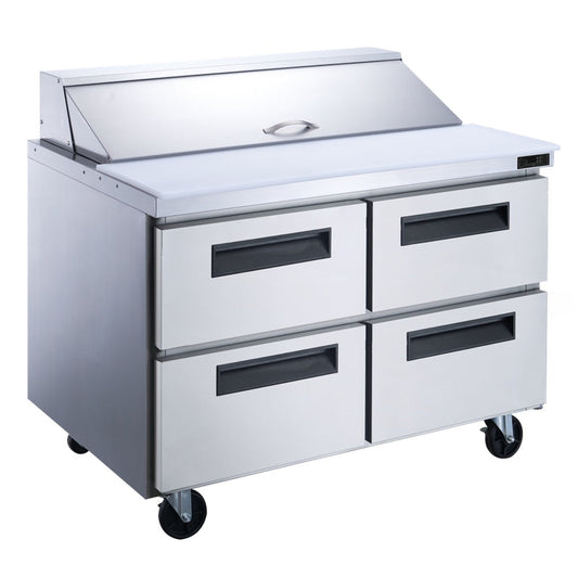 Dukers DSP48-18M-D4 4-Drawer Megatop Commercial Food Prep Table Refrigerator in Stainless Steel image 1