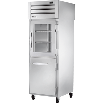 True STA1RPT-1HG/1HS-1S-HC Pass-Thru Combination Half Front/Solid Rear Swing Doors Refrigerator with Hydrocarbon Refrigerant