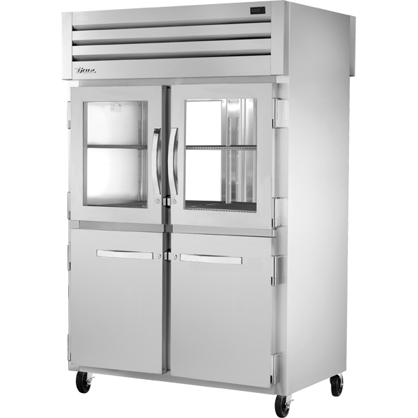 True STA2RPT-2HG/2HS-2G-HC Pass-Thru Combination Half Front/Glass Rear Swing Doors Refrigerator with Hydrocarbon Refrigerant