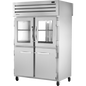 True STA2RPT-2HG/2HS-2G-HC Pass-Thru Combination Half Front/Glass Rear Swing Doors Refrigerator with Hydrocarbon Refrigerant