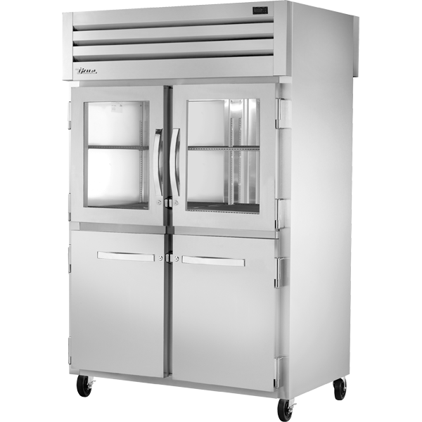 True STA2RPT-2HG/2HS-2S-HC Pass-Thru Combination Half Front/Solid Rear Swing Doors Refrigerator with Hydrocarbon Refrigerant