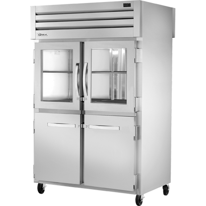 True STA2RPT-2HG/2HS-2S-HC Pass-Thru Combination Half Front/Solid Rear Swing Doors Refrigerator with Hydrocarbon Refrigerant