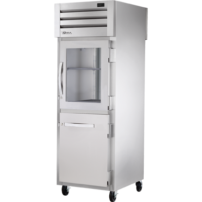 True STG1RPT-1HG/1HS-1S-HC Pass-Thru Combination Half Front/Solid Rear Swing Doors Refrigerator with Hydrocarbon Refrigerant