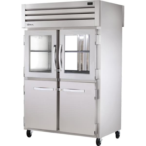 True STG2RPT-2HG/2HS-2G-HC Pass-Thru Combination Half Front/Glass Rear Swing Doors Refrigerator with Hydrocarbon Refrigerant