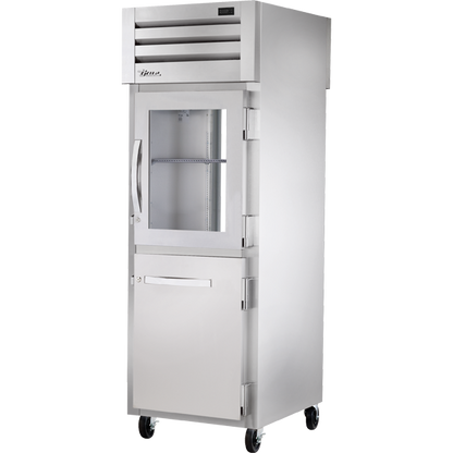 True STR1RPT-1HG/1HS-1G-HC Pass-Thru Combination Half Front/Glass Rear Swing Doors Refrigerator with Hydrocarbon Refrigerant