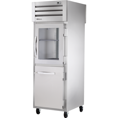 True STR1RPT-1HG/1HS-1S-HC Pass-Thru Combination Half Front/Solid Rear Swing Doors Refrigerator with Hydrocarbon Refrigerant