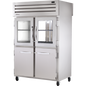 True STR2RPT-2HG/2HS-2G-HC Pass-Thru Combination Half Front/Glass Rear Swing Doors Refrigerator with Hydrocarbon Refrigerant
